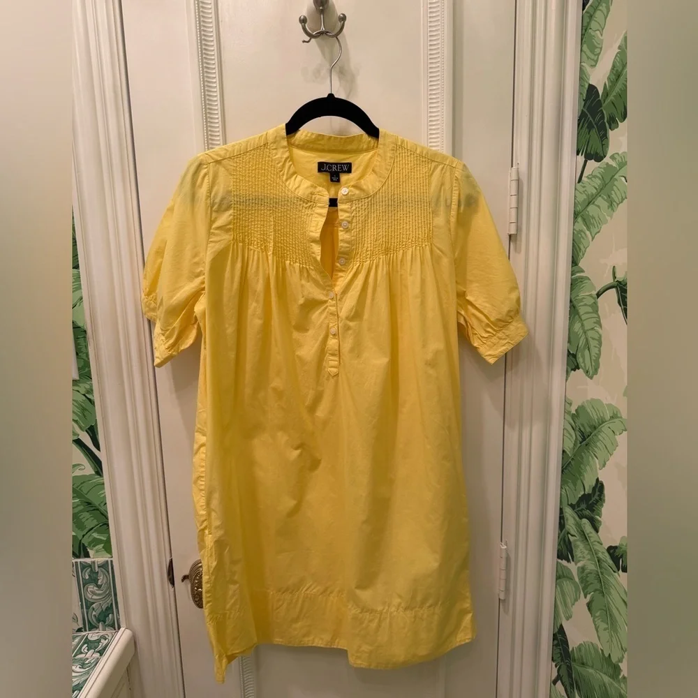 J. Crew Short-sleeve mini shirtdress in cotton poplin yellow BP881 Size S